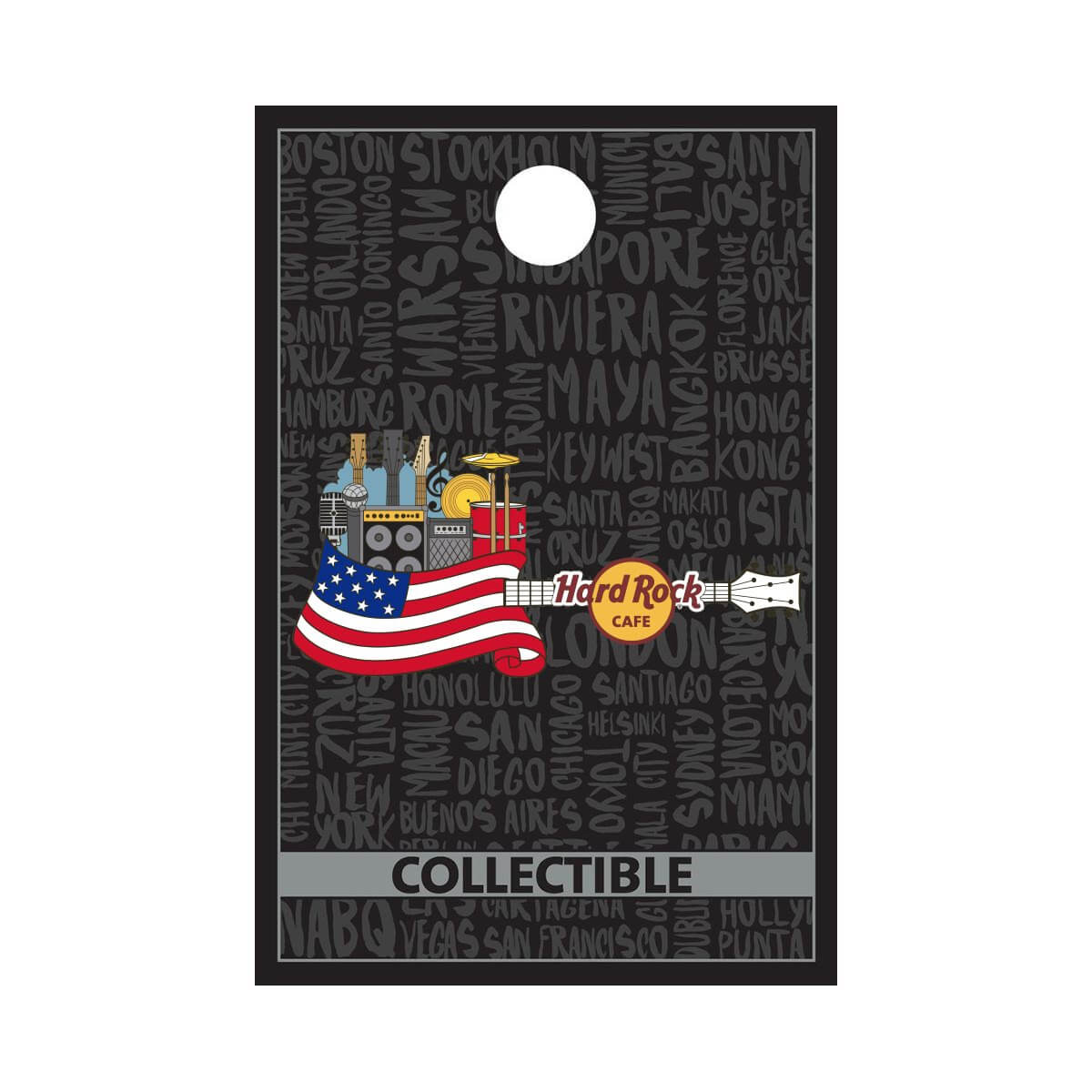Core Flag Over City Guitar Pin image number 1